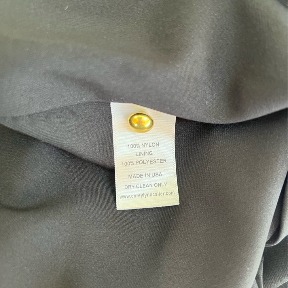 Corey Lynn Calter Dixie Embroidered Honey Bees Black and Gold Trapeze Dress, S - Picture 8 of 10